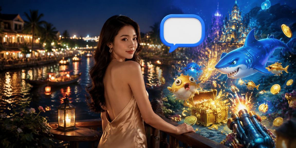 Cảnh bãi biển Hội An với người dùng đang khám phá nền tảng cá cược trên điện thoại